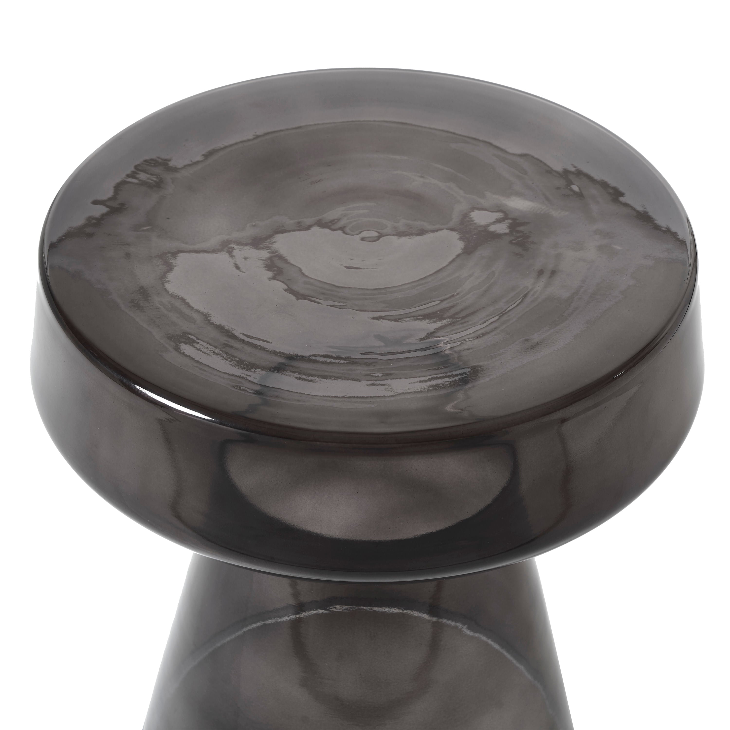 Lavinia accent table by Renwil, glass, matte black finish