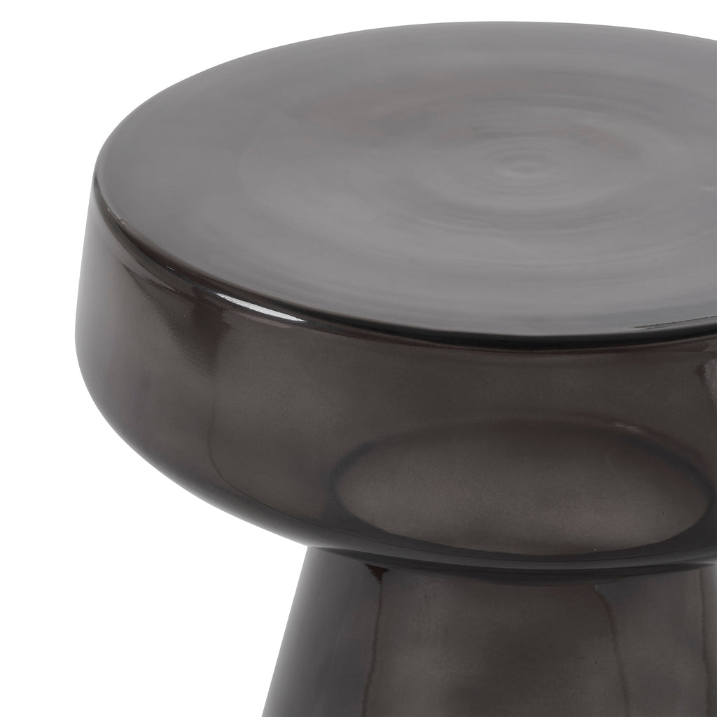 Lavinia accent table by Renwil, glass, matte black finish