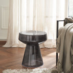 Lavinia accent table by Renwil, glass, matte black finish