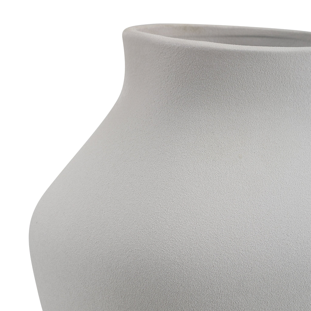Lingby vase by Renwil, ceramic, matte white, hand-finished