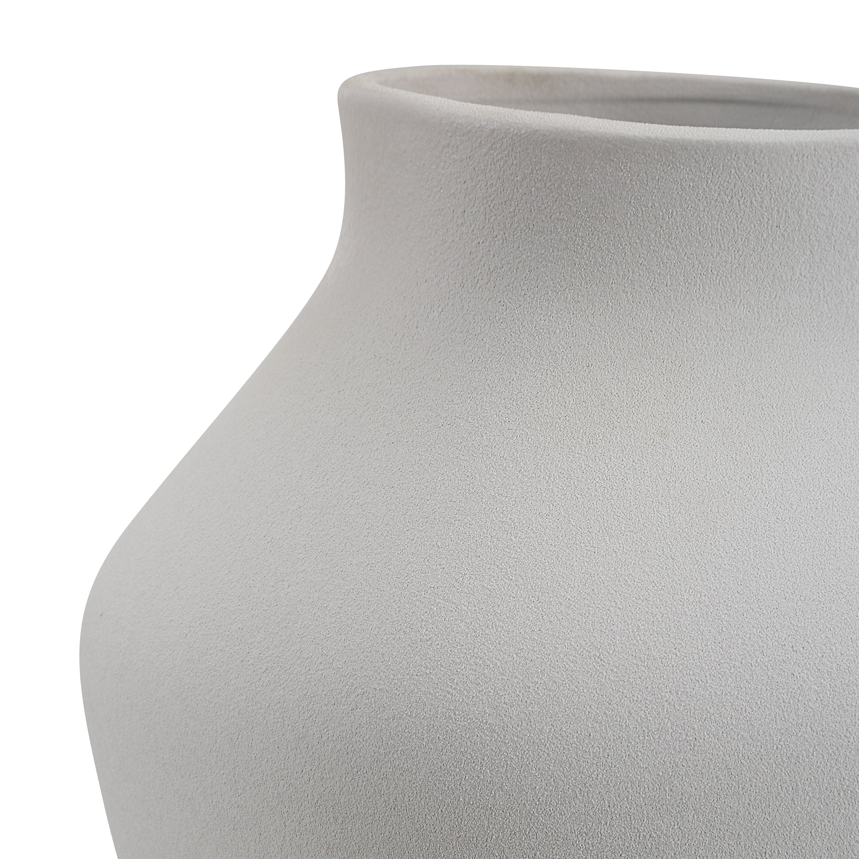 Lingby vase by Renwil, ceramic, matte white, hand-finished