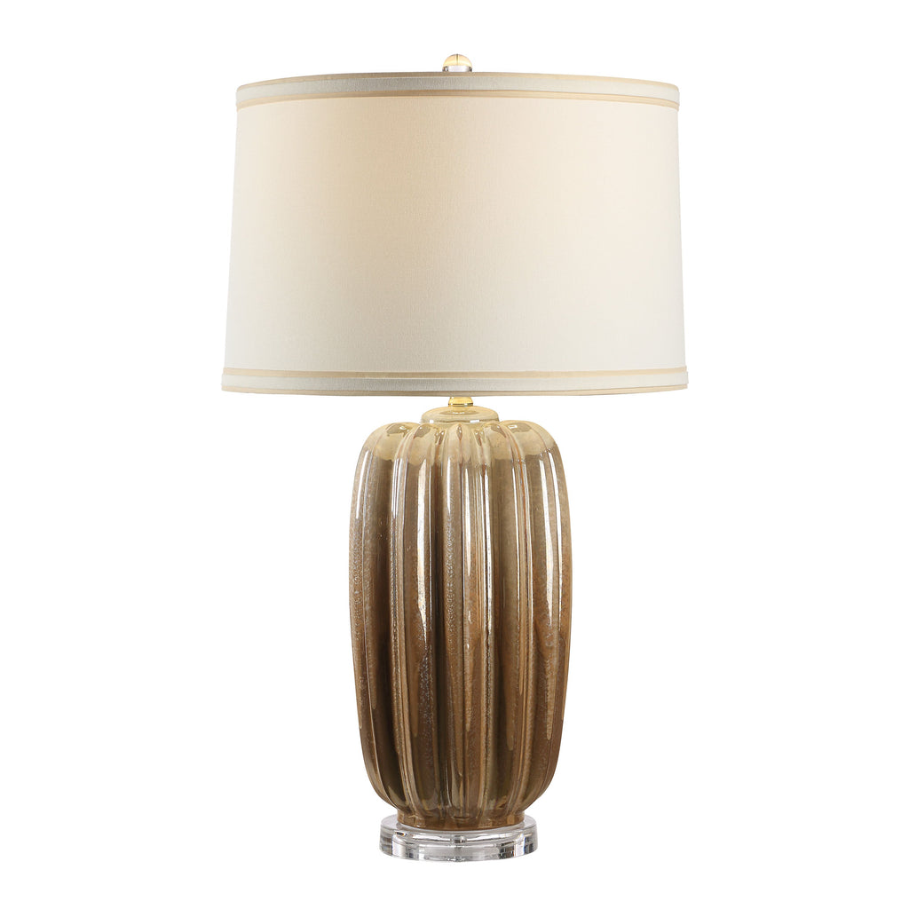 Lumeo table lamp by Renwil, glass base, gold finish
