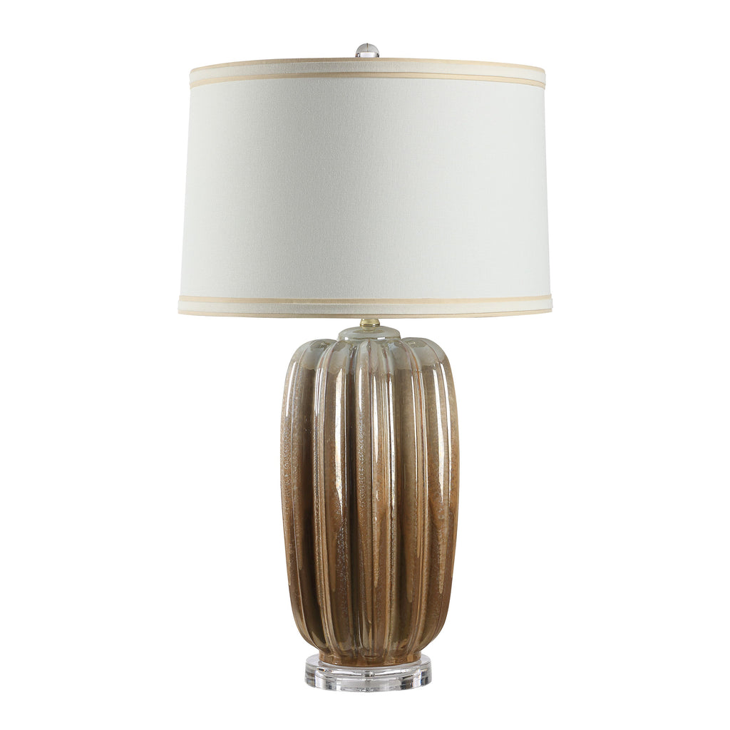 Lumeo table lamp by Renwil, glass base, gold finish