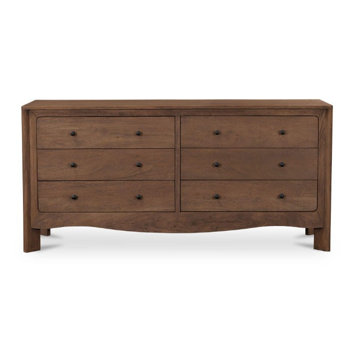 Mabel Acacia Wood 6 Drawer Dresser