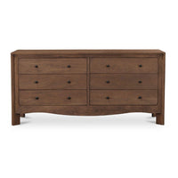 Mabel Acacia Wood 6 Drawer Dresser
