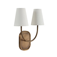 Maddie wall sconce by Renwil, forged iron, antique brass finish