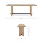 Madison console table by Moe's Home Collection, natural solid wood, plinth base
