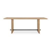 Madison console table by Moe's Home Collection, natural solid wood, plinth base