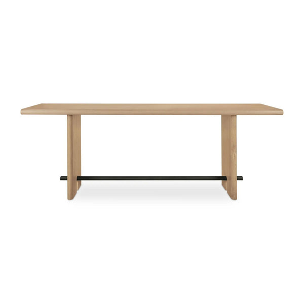 Madison console table by Moe's Home Collection, natural solid wood, plinth base