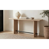Madison console table by Moe's Home Collection, natural solid wood, plinth base