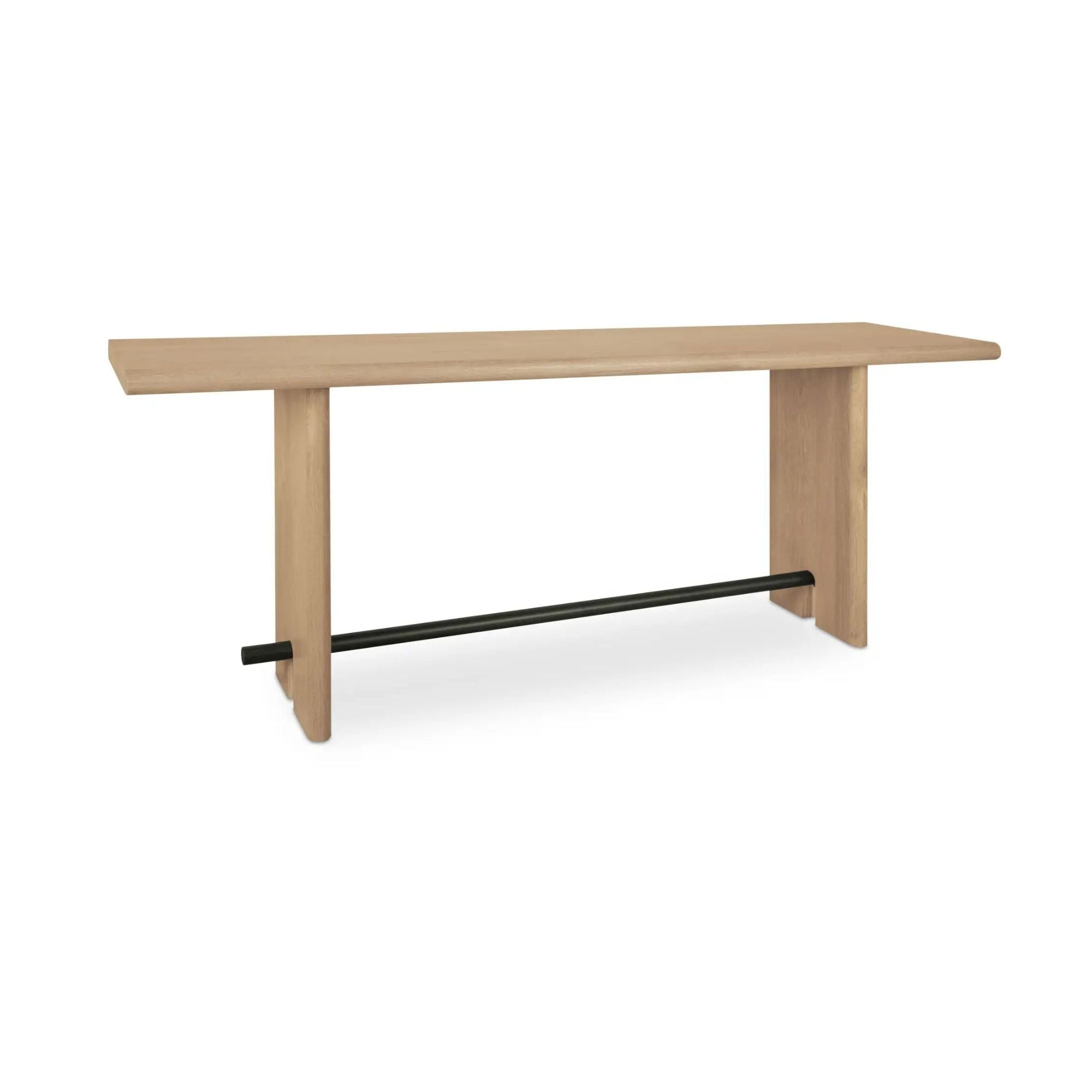 Madison console table by Moe's Home Collection, natural solid wood, plinth base