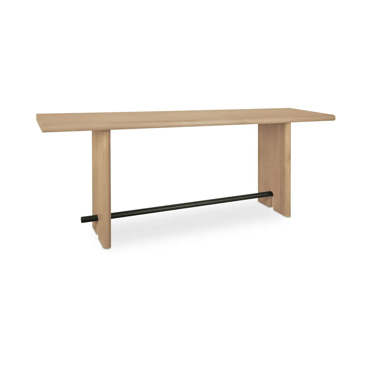 Madison console table by Moe's Home Collection, natural solid wood, plinth base