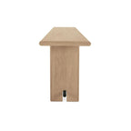 Madison console table by Moe's Home Collection, natural solid wood, plinth base