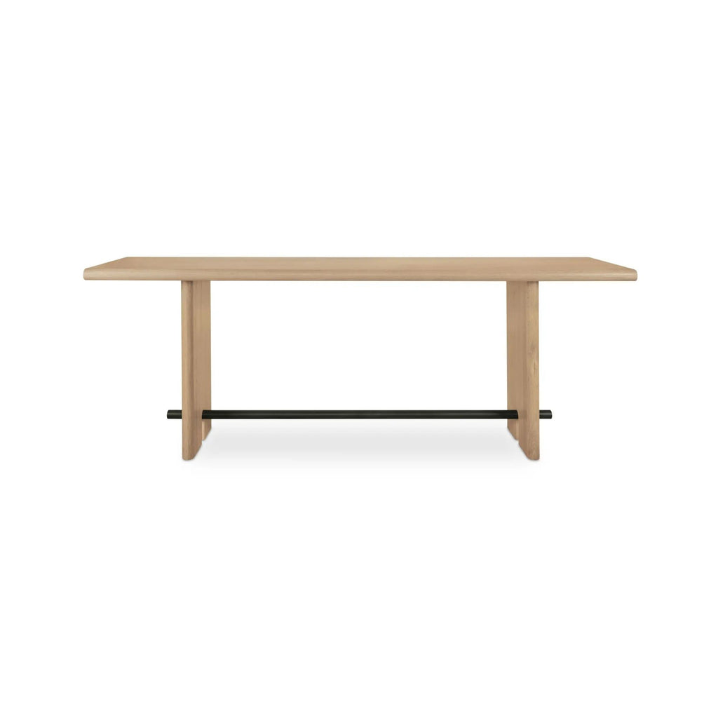Madison console table by Moe's Home Collection, natural solid wood, plinth base