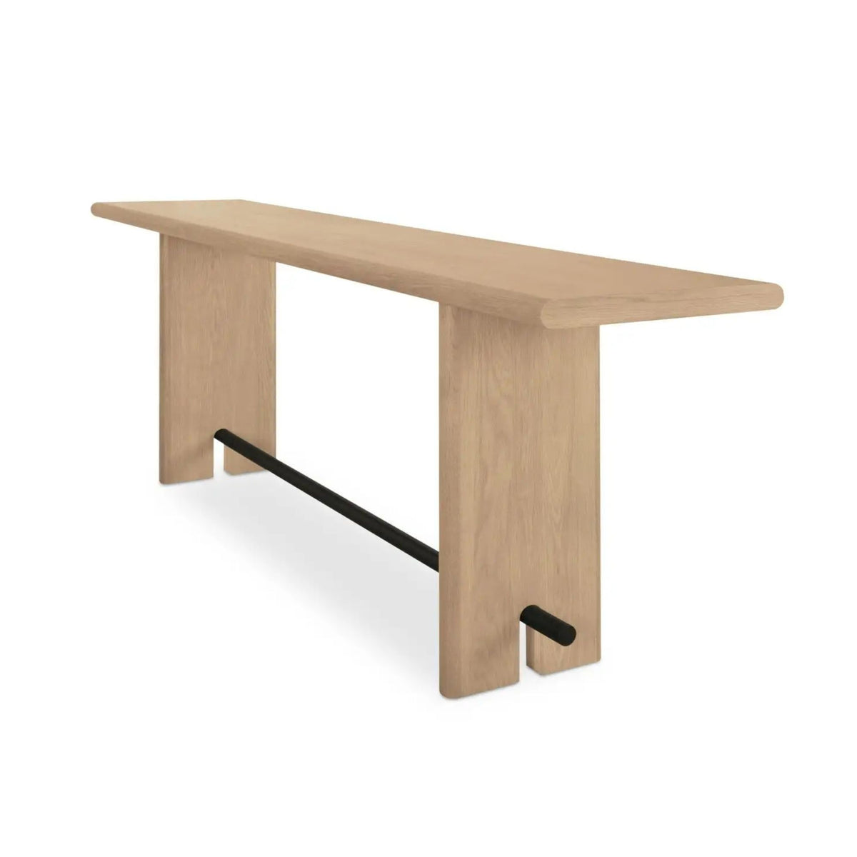 Madison console table by Moe's Home Collection, natural solid wood, plinth base