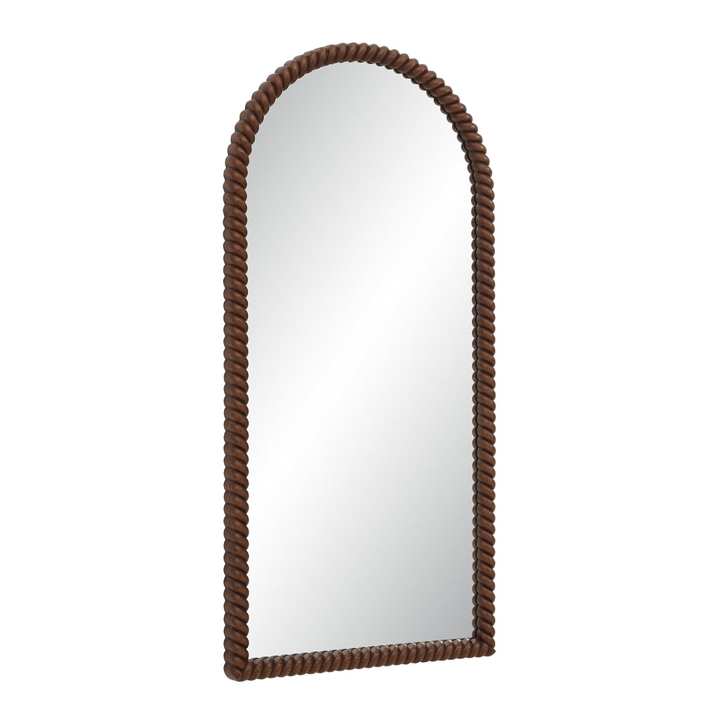 Madiwell wall mirror by Renwil, rope detail, walnut finish