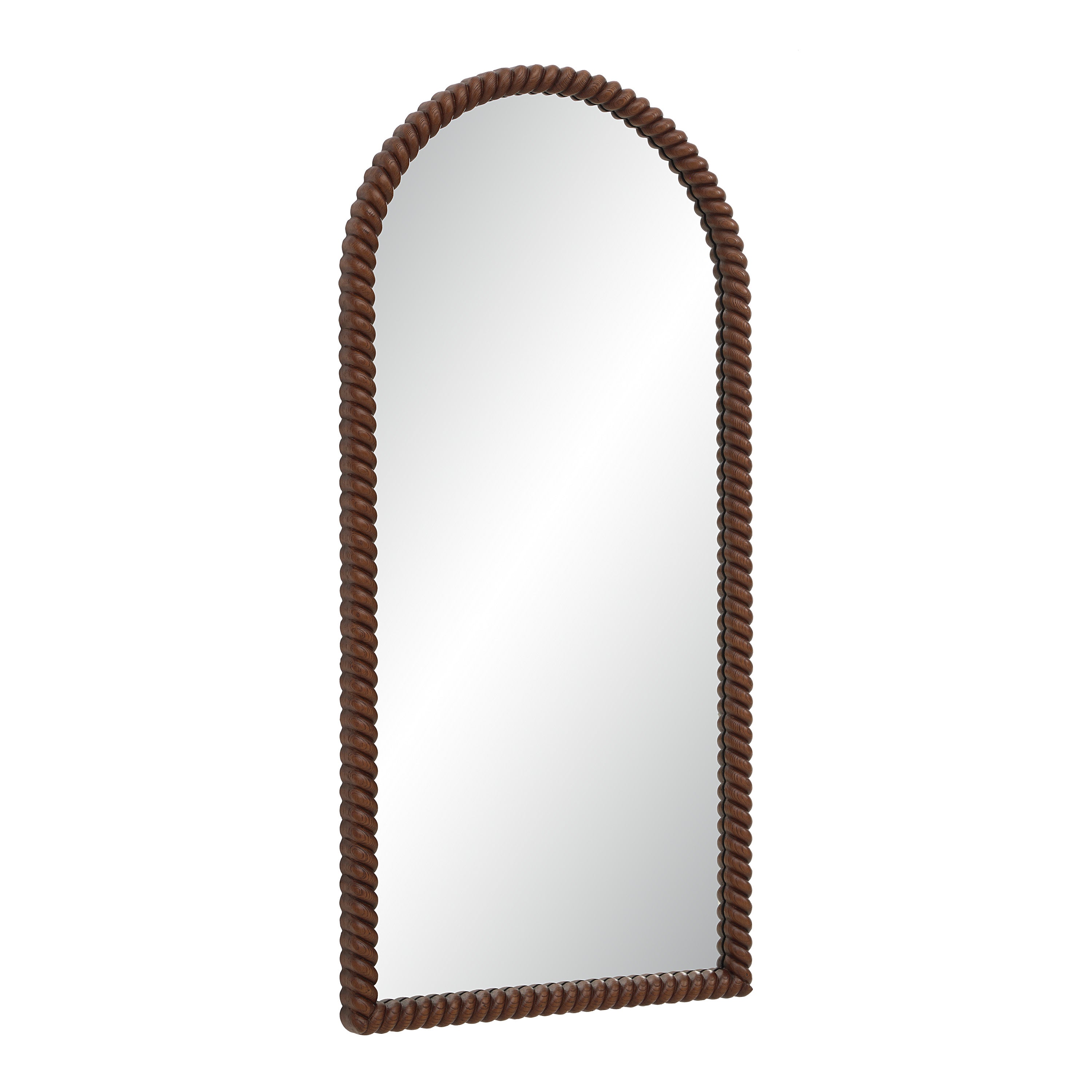 Madiwell wall mirror by Renwil, rope detail, walnut finish
