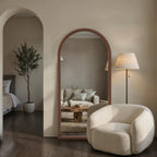 Madiwell wall mirror by Renwil, rope detail, walnut finish