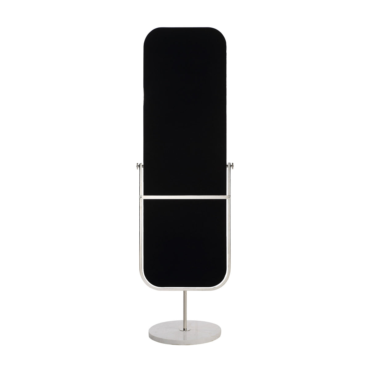 Mandra floor mirror by Renwil, iron, polished nickel finish