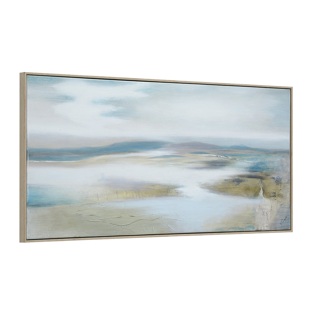 Marbleau wall art by Renwil, cotton canvas, cream frame