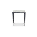Mari side table by Moe's Home Collection, clear cast glass, sculptural pedestal form
