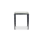 Mari side table by Moe's Home Collection, clear cast glass, sculptural pedestal form