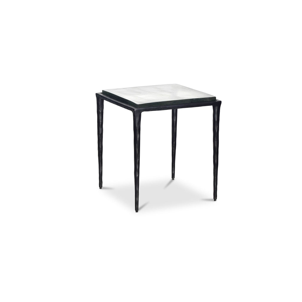 Mari side table by Moe's Home Collection, clear cast glass, sculptural pedestal form