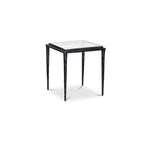 Mari side table by Moe's Home Collection, clear cast glass, sculptural pedestal form