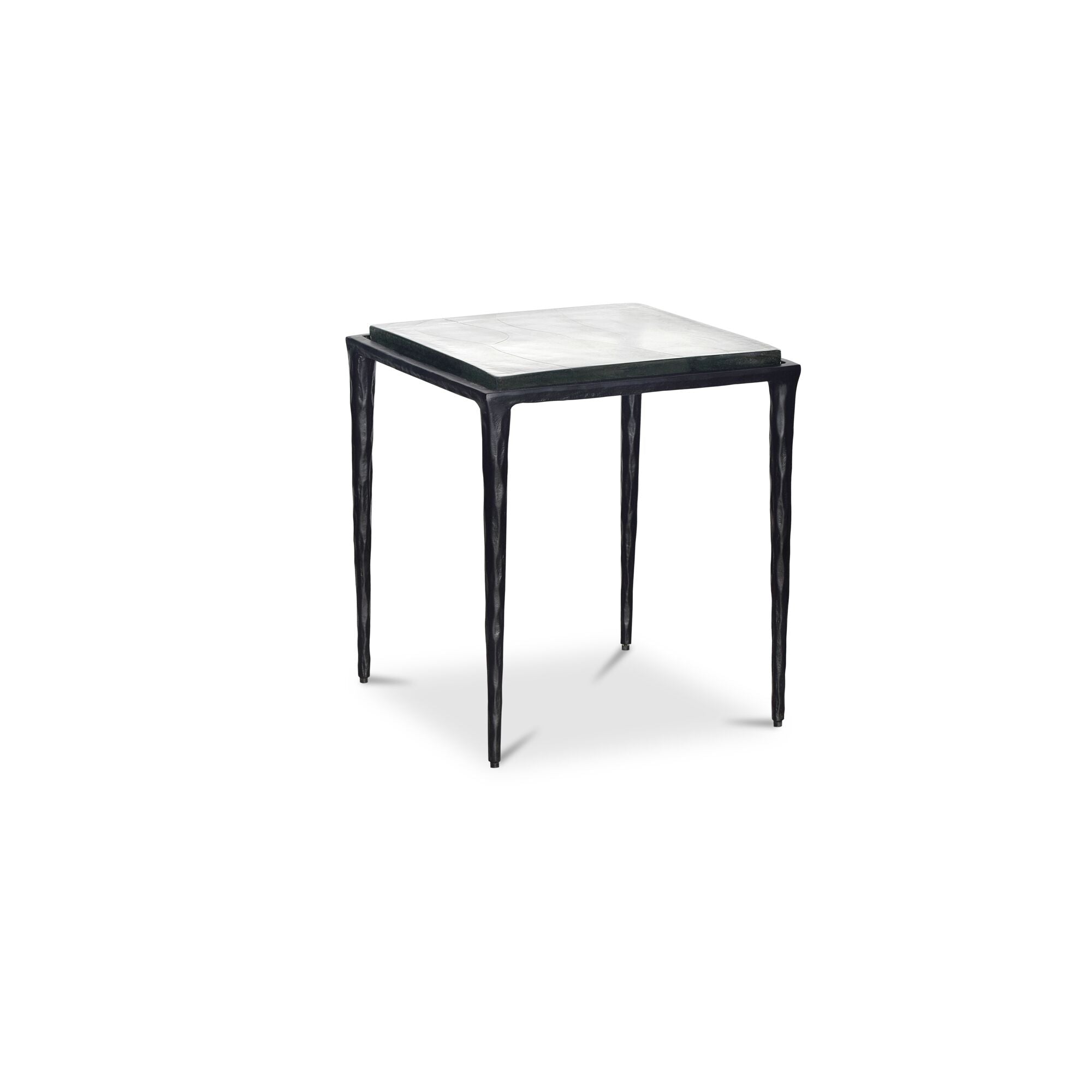 Mari side table by Moe's Home Collection, clear cast glass, sculptural pedestal form