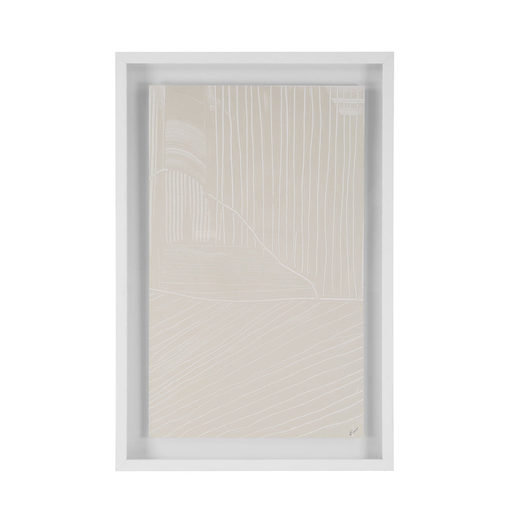 Marlon art by Renwil, rag paper, white frame