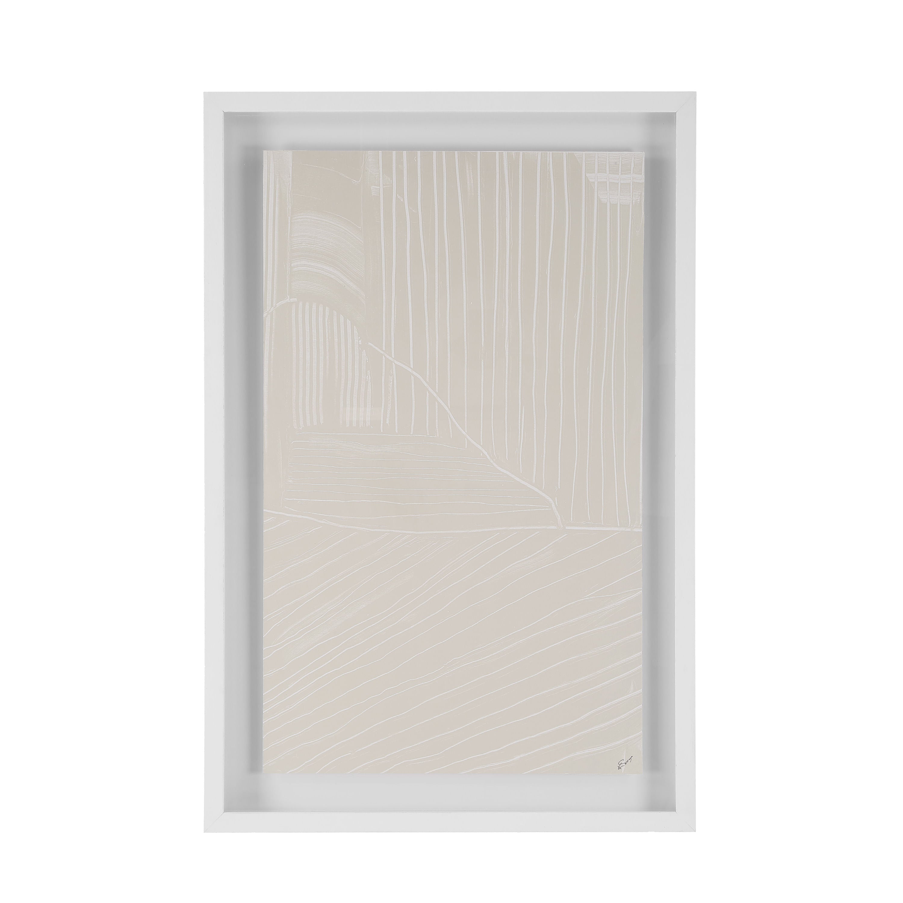 Marlon art by Renwil, rag paper, white frame