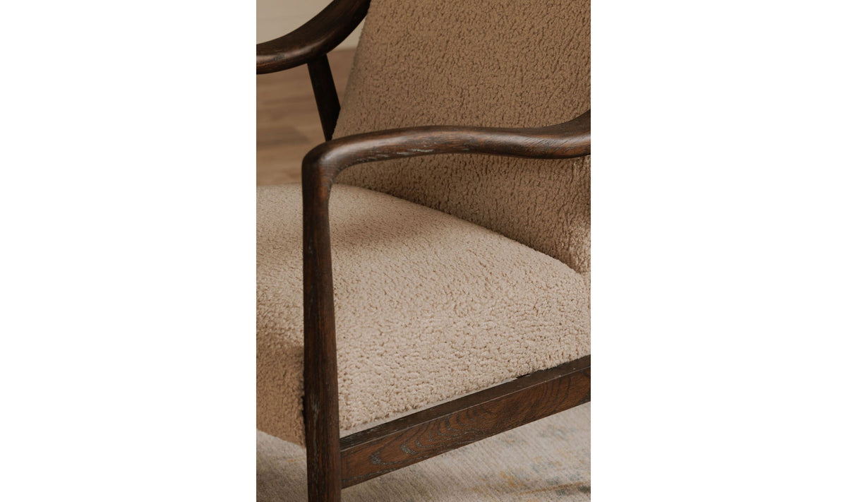 Yates Accent Chair beige faux shearling, detail view