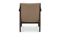 Yates Accent Chair beige faux shearling, back view