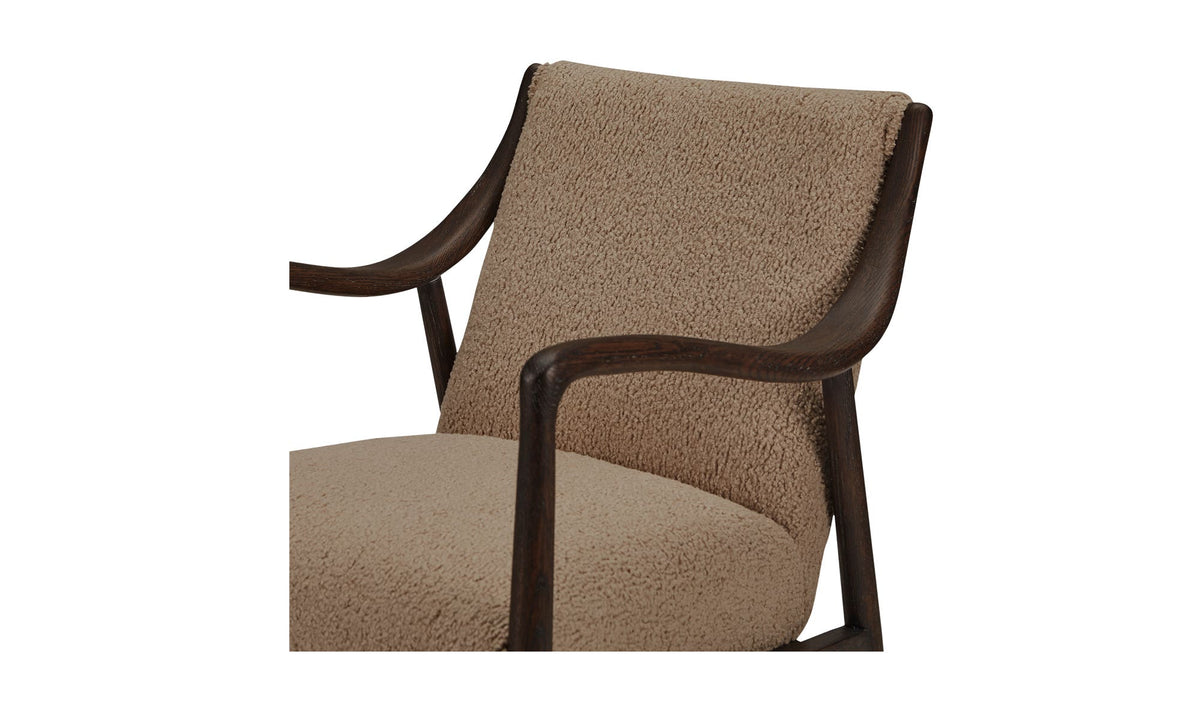 Yates Accent Chair beige faux shearling, closeup