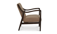 Yates Accent Chair beige faux shearling, side view