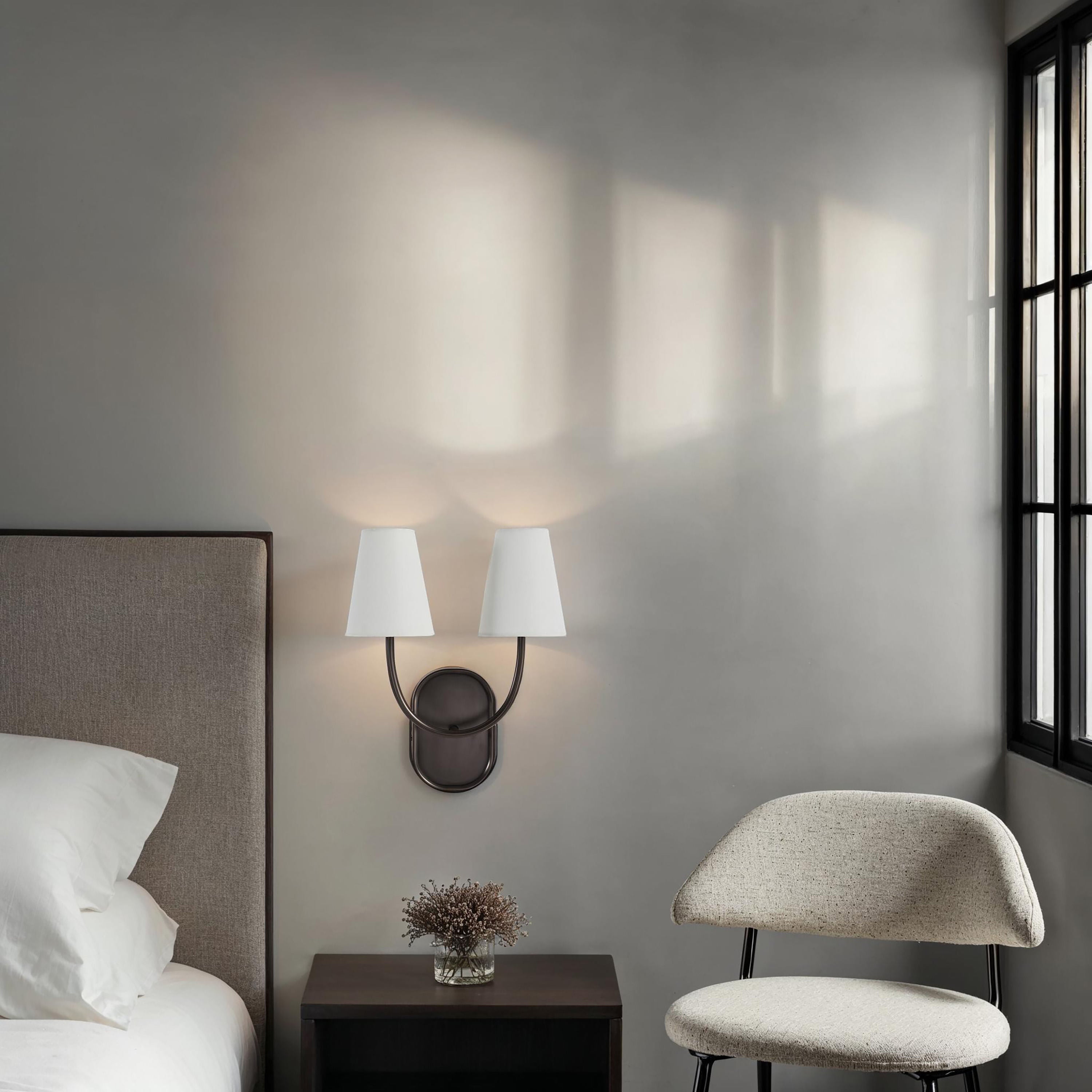 Megara wall sconce by Renwil, forged iron, antique bronze finish