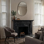 Messini wall mirror by Renwil, iron, matte black finish