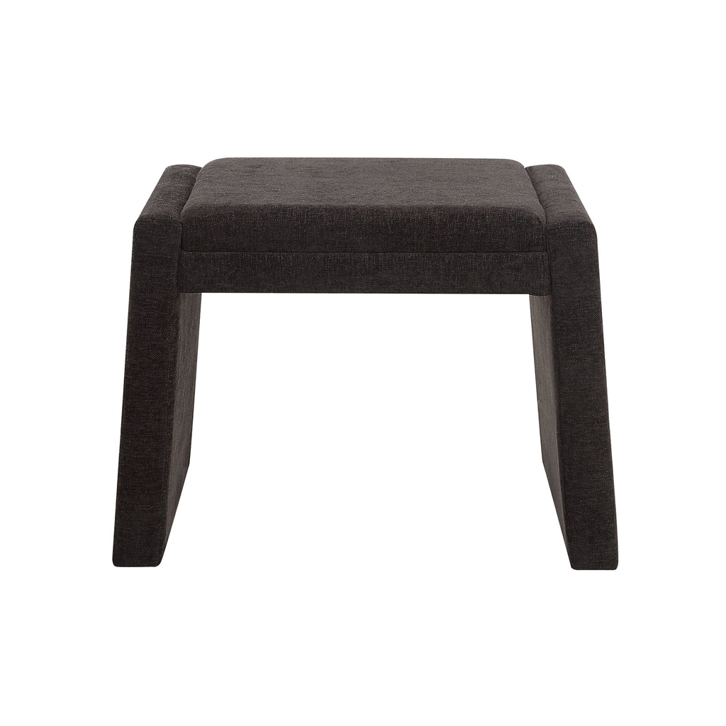 Moita stool by Renwil, chenille, matte black frame