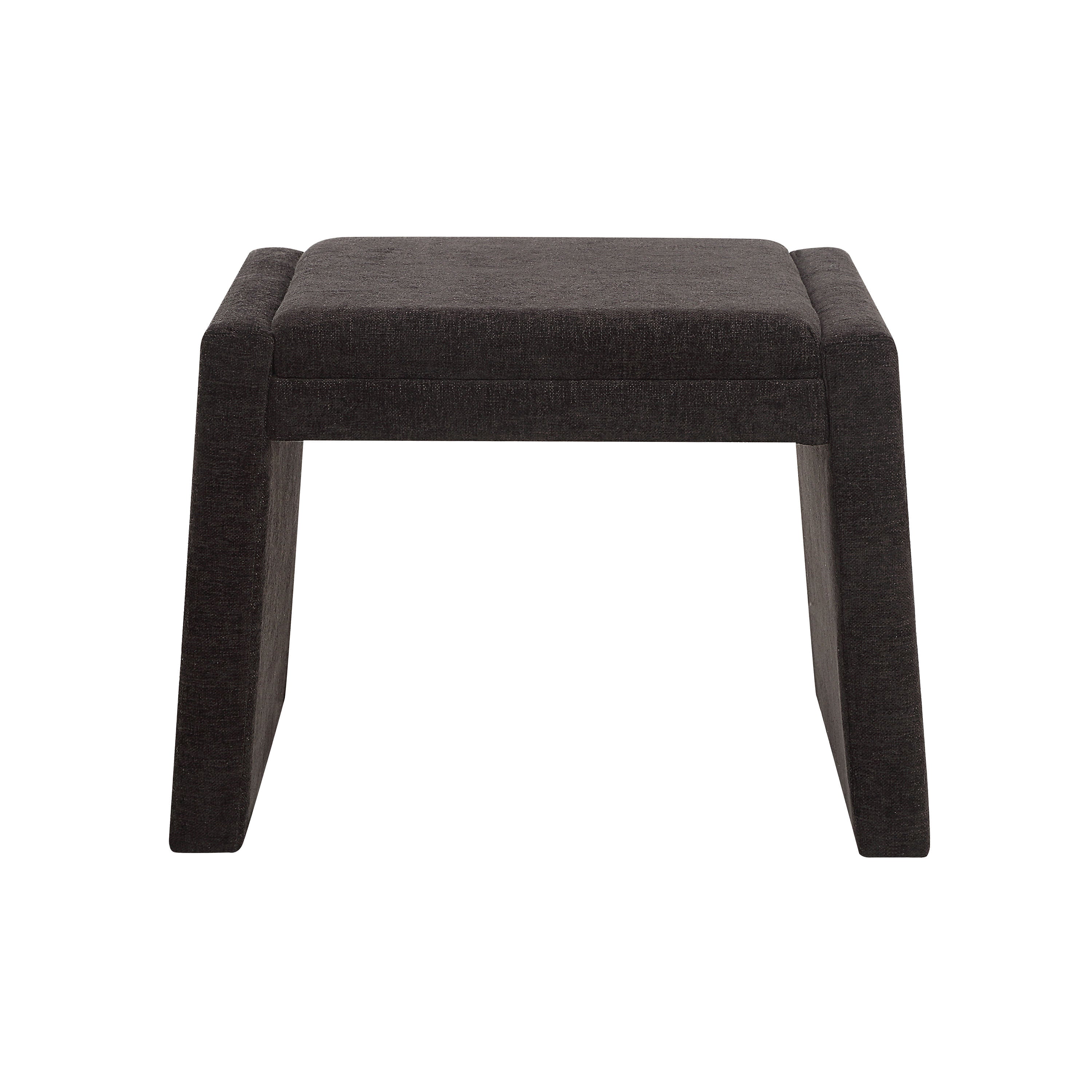 Moita stool by Renwil, chenille, matte black frame