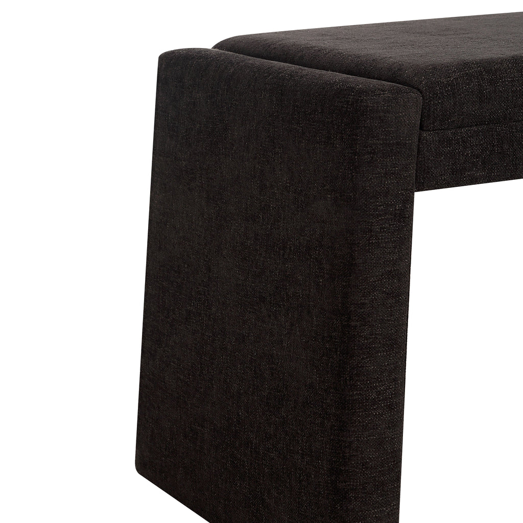 Moita stool by Renwil, chenille, matte black frame