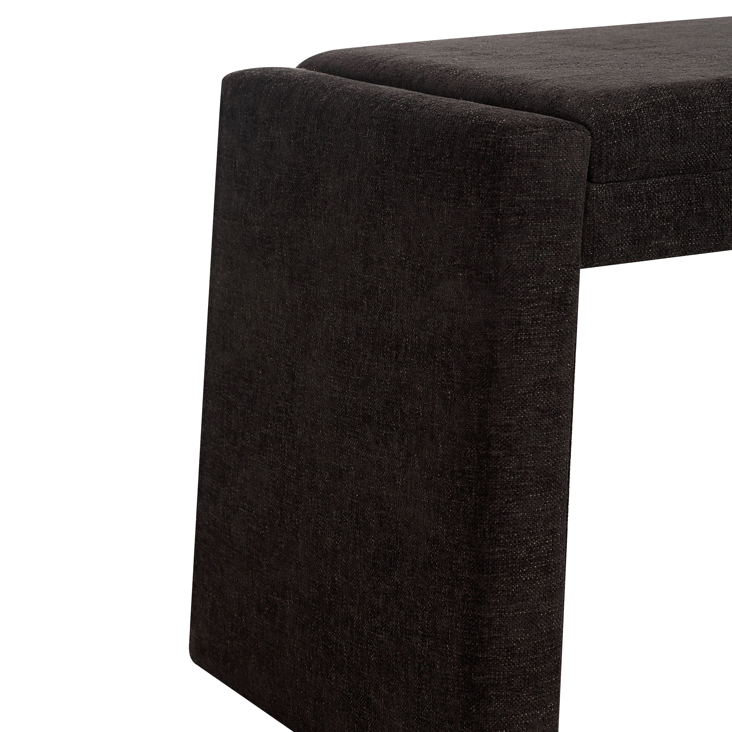 Moita stool by Renwil, chenille, matte black frame
