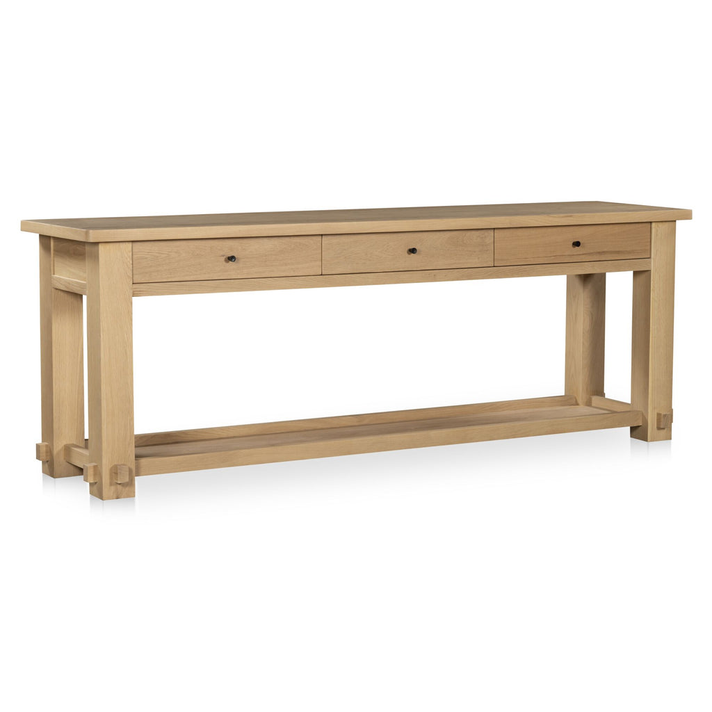 Morey console table by Moe's Home Collection, natural wood, trestle base