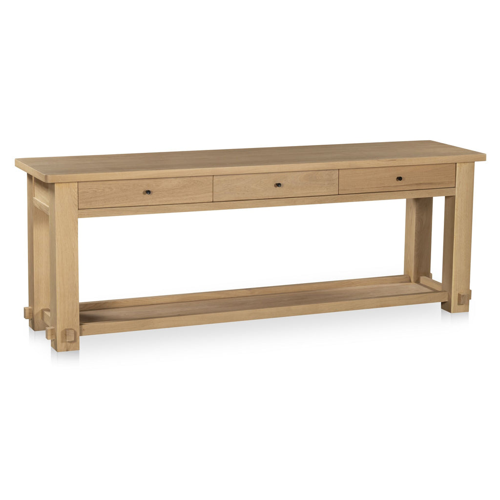 Morey console table by Moe's Home Collection, natural wood, trestle base