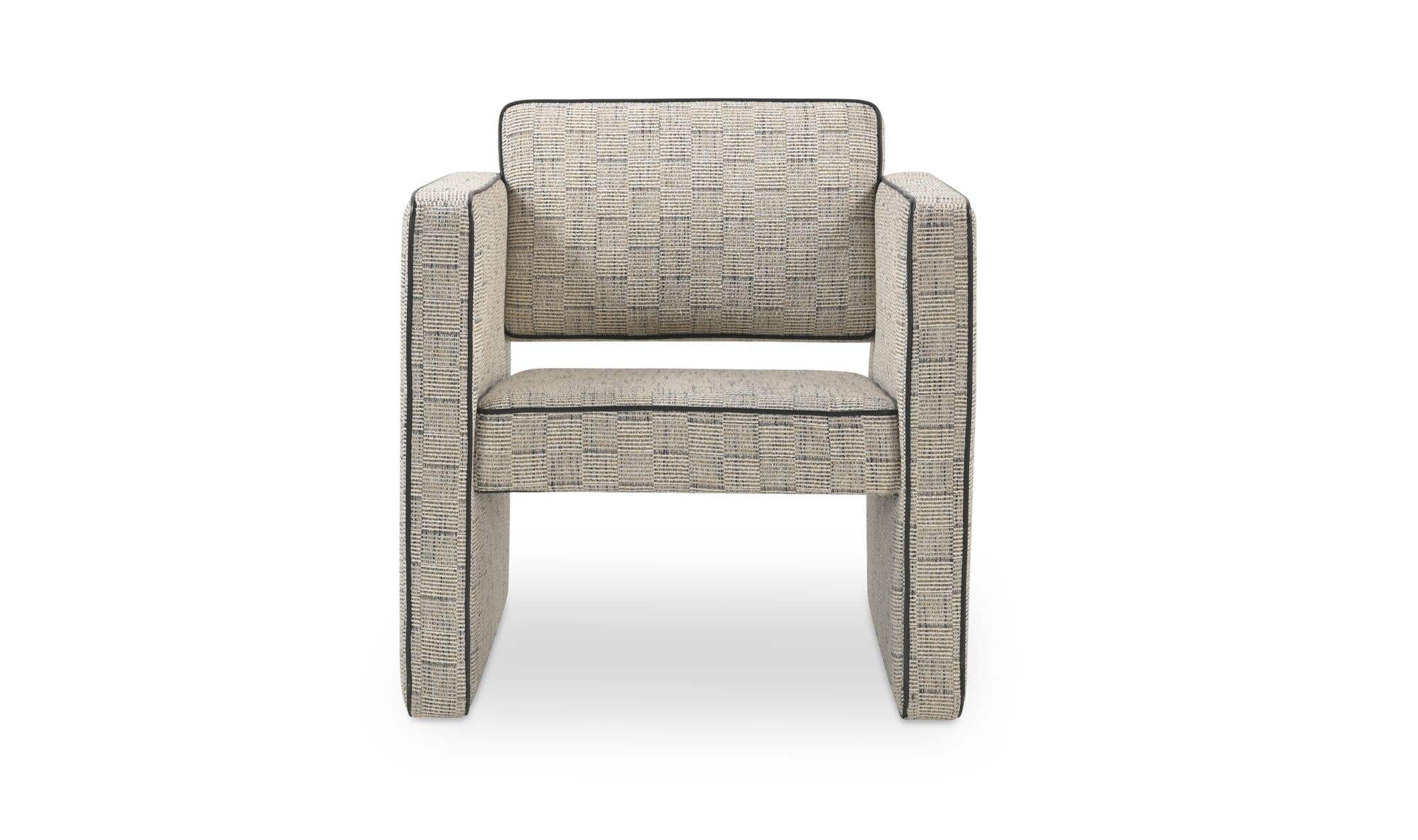 Harris Accent Chair Black & Beige Weave