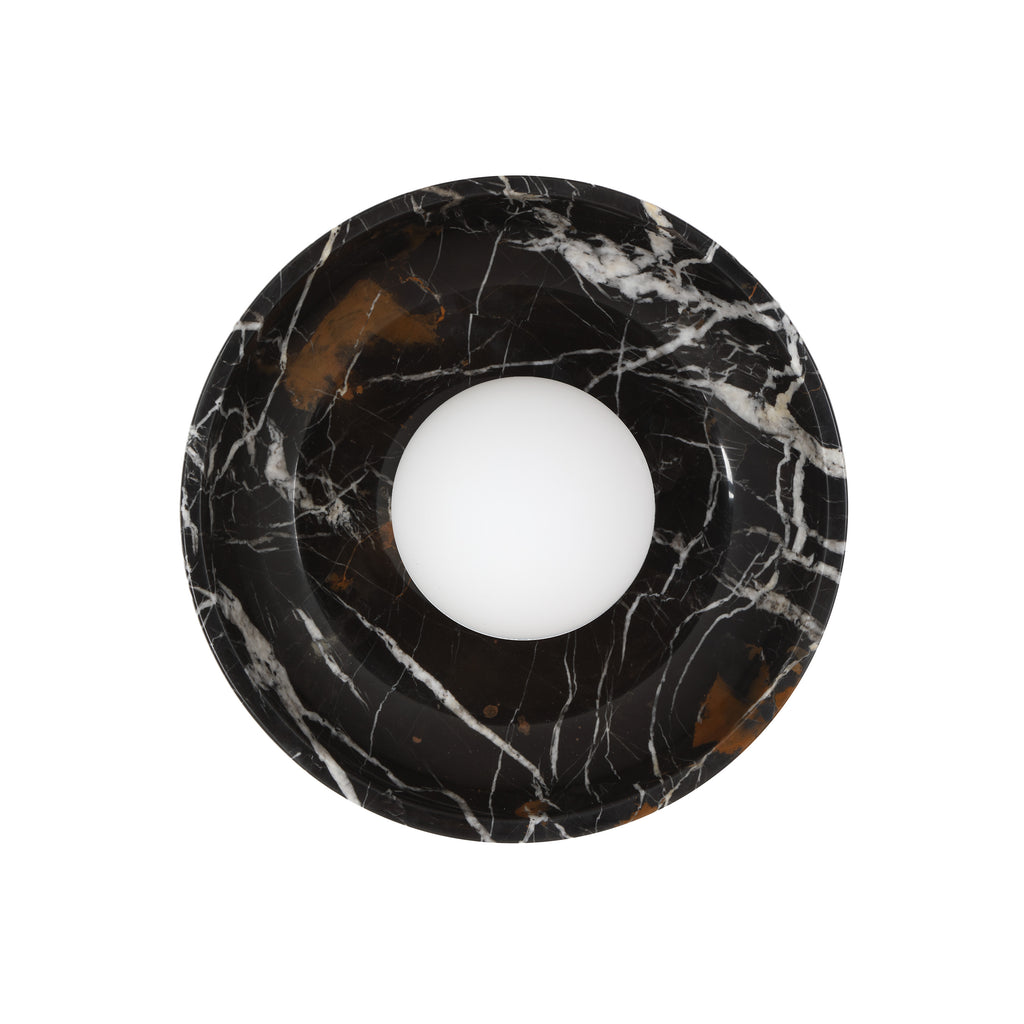 Myrtos wall sconce by Renwil, black marble, dark bronze finish