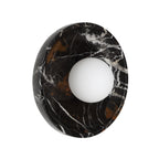 Myrtos wall sconce by Renwil, black marble, dark bronze finish