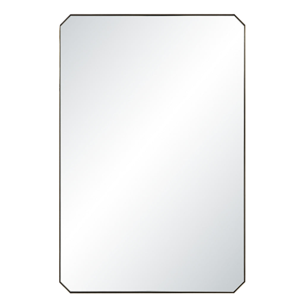 Nate wall mirror by Renwil, iron, antique brass finish