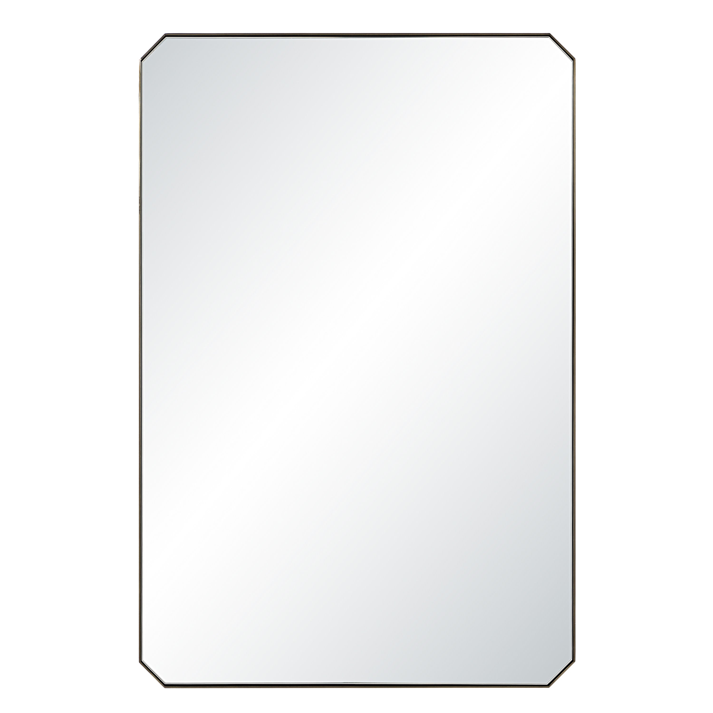 Nate wall mirror by Renwil, iron, antique brass finish
