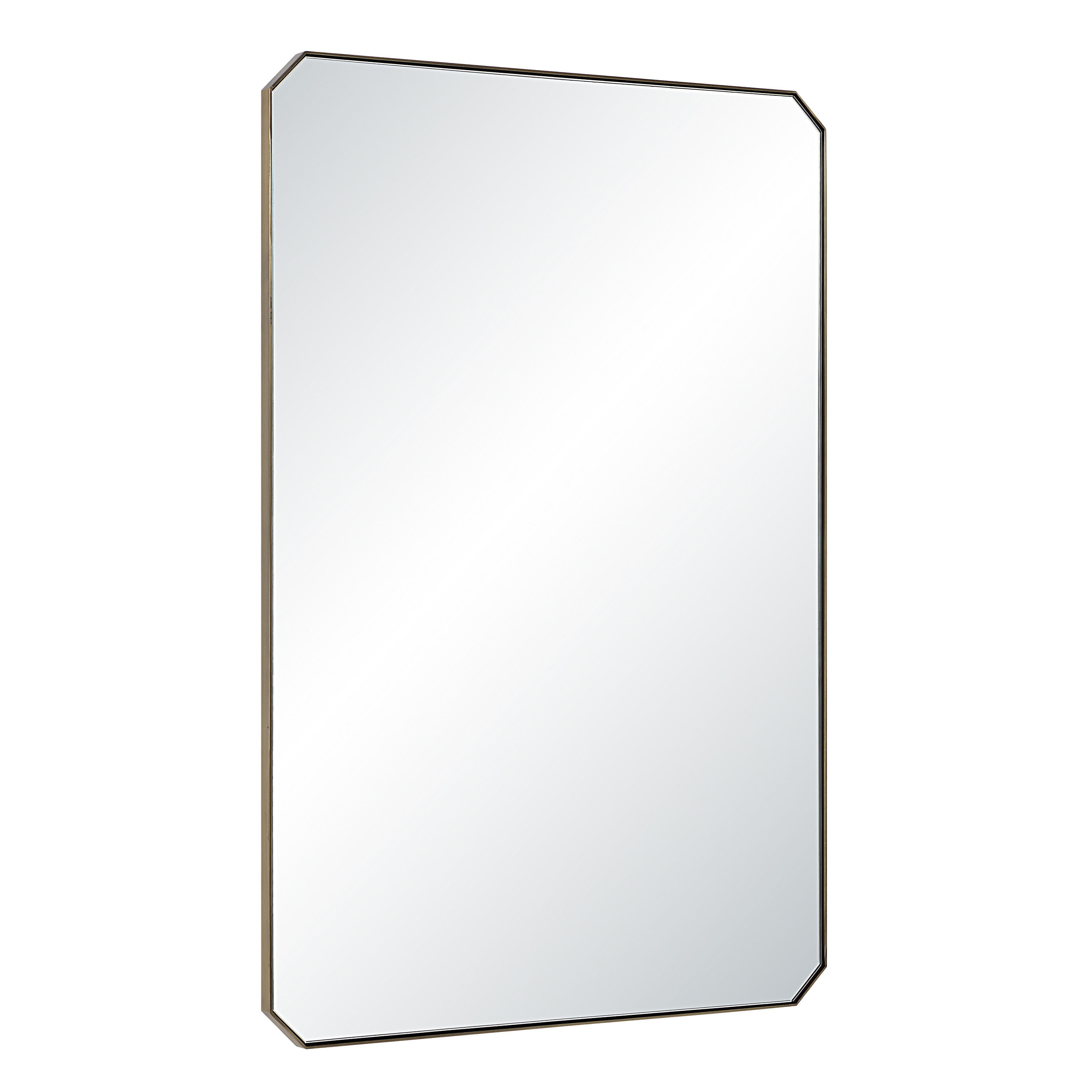 Nate wall mirror by Renwil, iron, antique brass finish