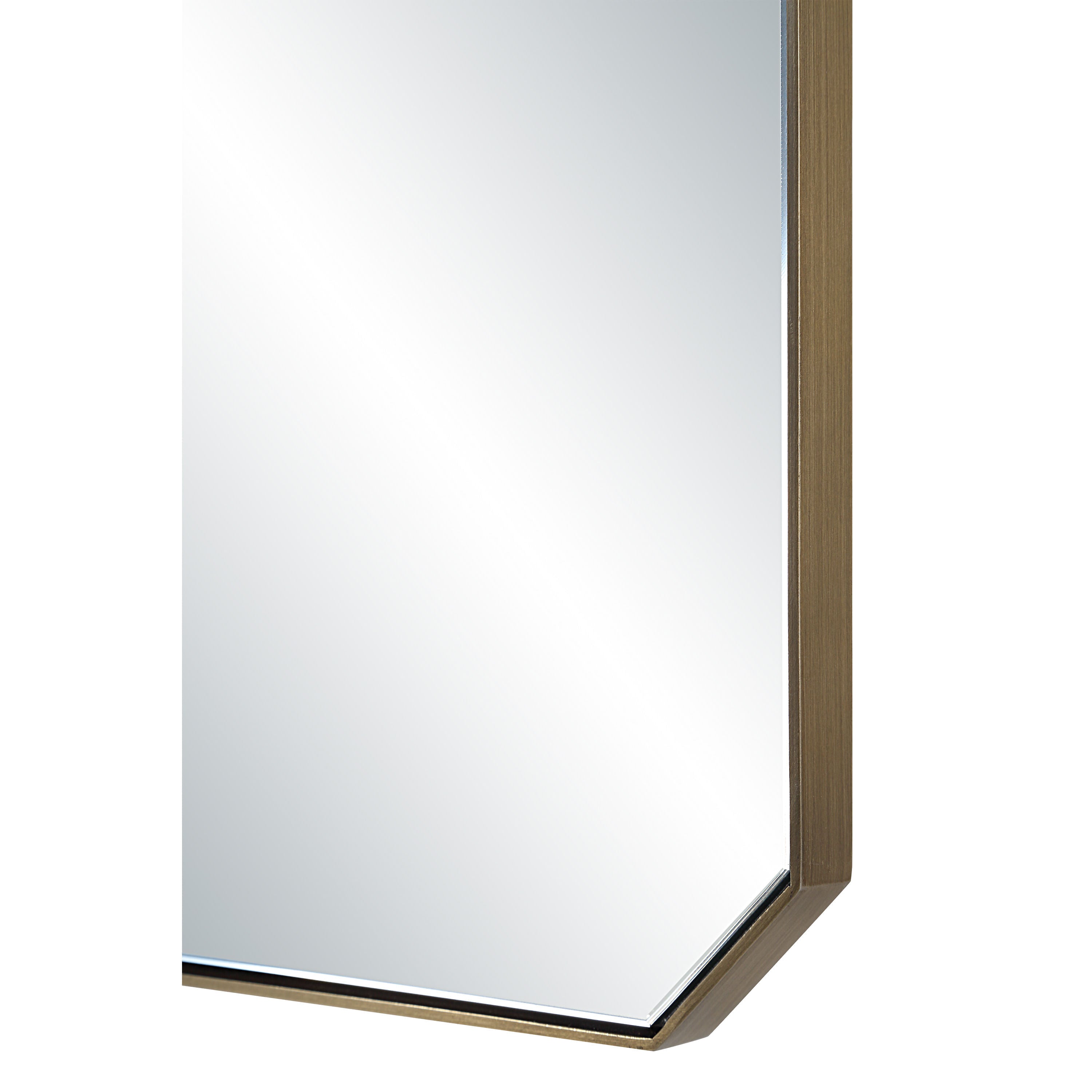 Nate wall mirror by Renwil, iron, antique brass finish